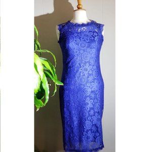 NWT Royal Blue Illusion Lace Dress #04